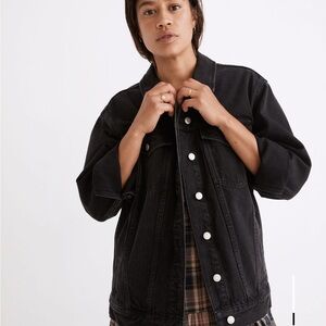 Madewell Oversized Trucker Black Denim Jacket